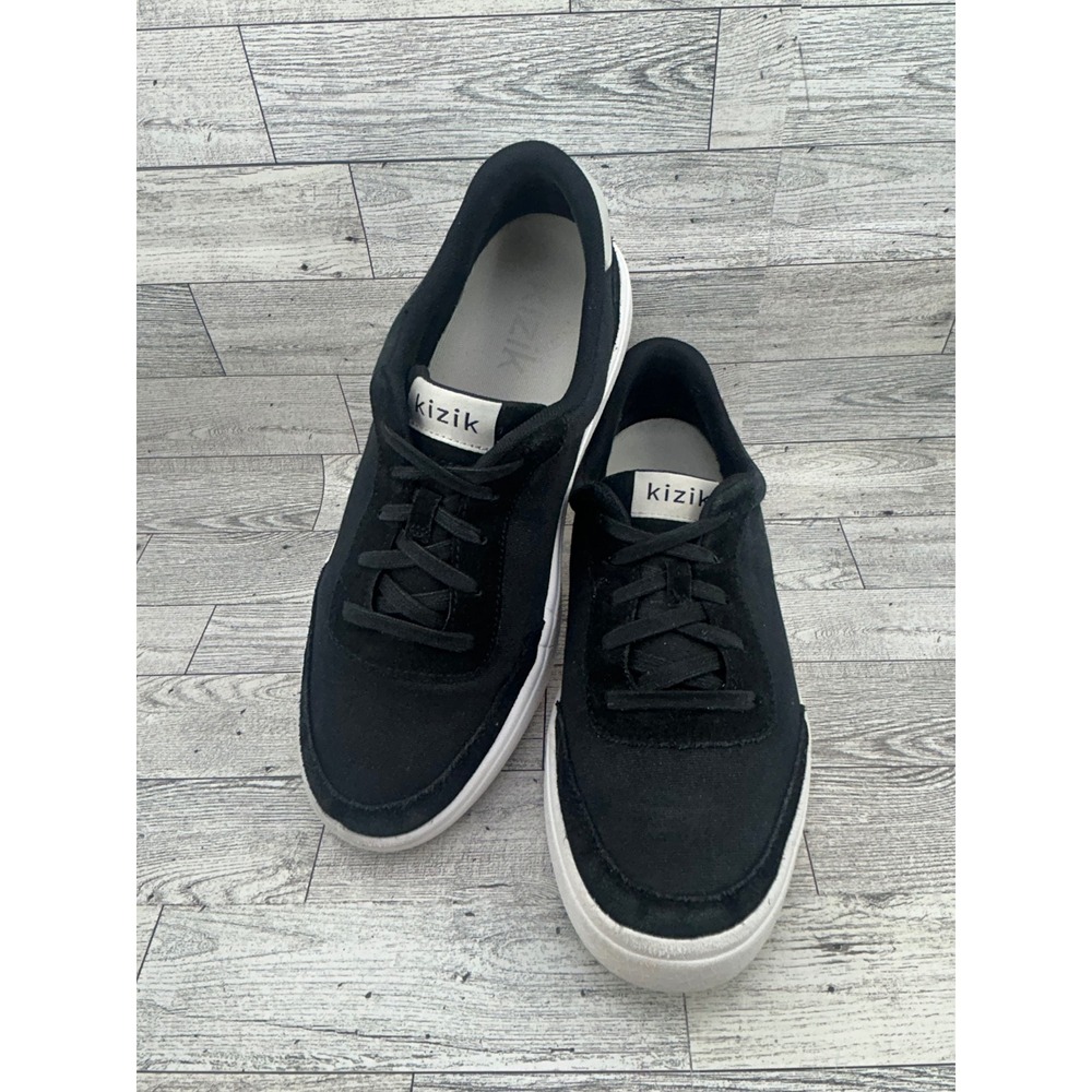 Kizik Black Suede Lace Up Sneakers Mens 9.5 Wide Womens 11 Wide HandsFree